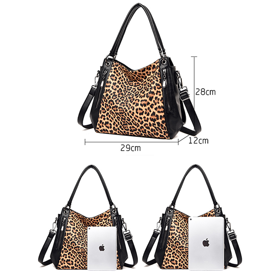 Leopard print shoulder tote bag - Image 4
