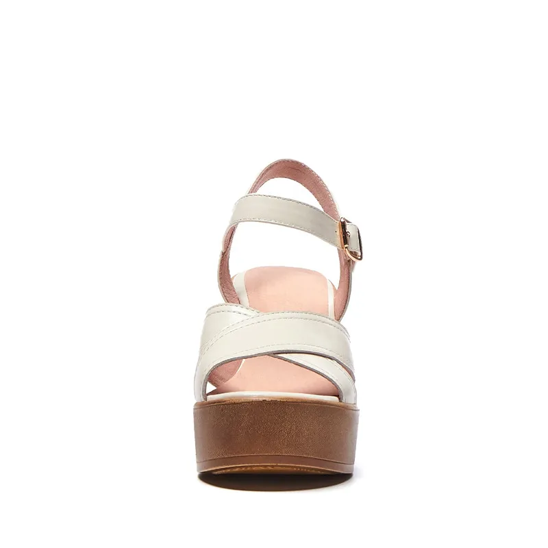 Thick high heel platform sandals in genuine leather - Image 12