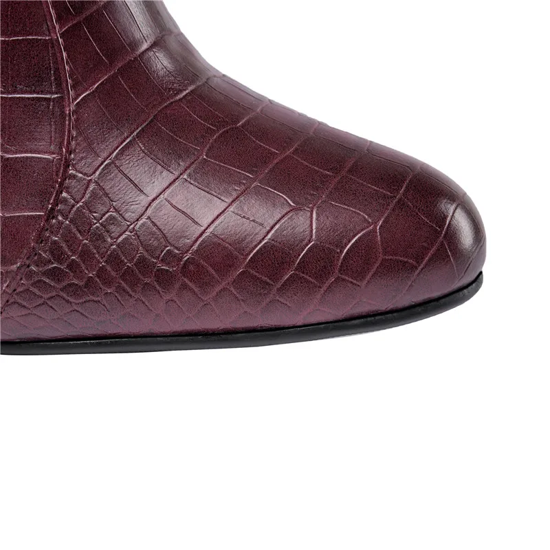 Over the knee thigh high boots with round toe and zip closure - Image 9