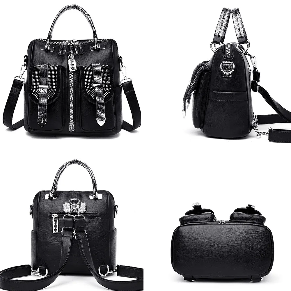 Vintage leather backpack for travel and school - Image 3