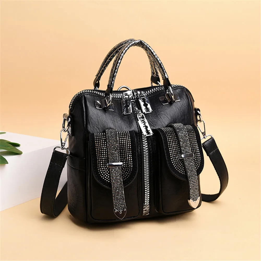 Vintage leather backpack for travel and school - Image 2