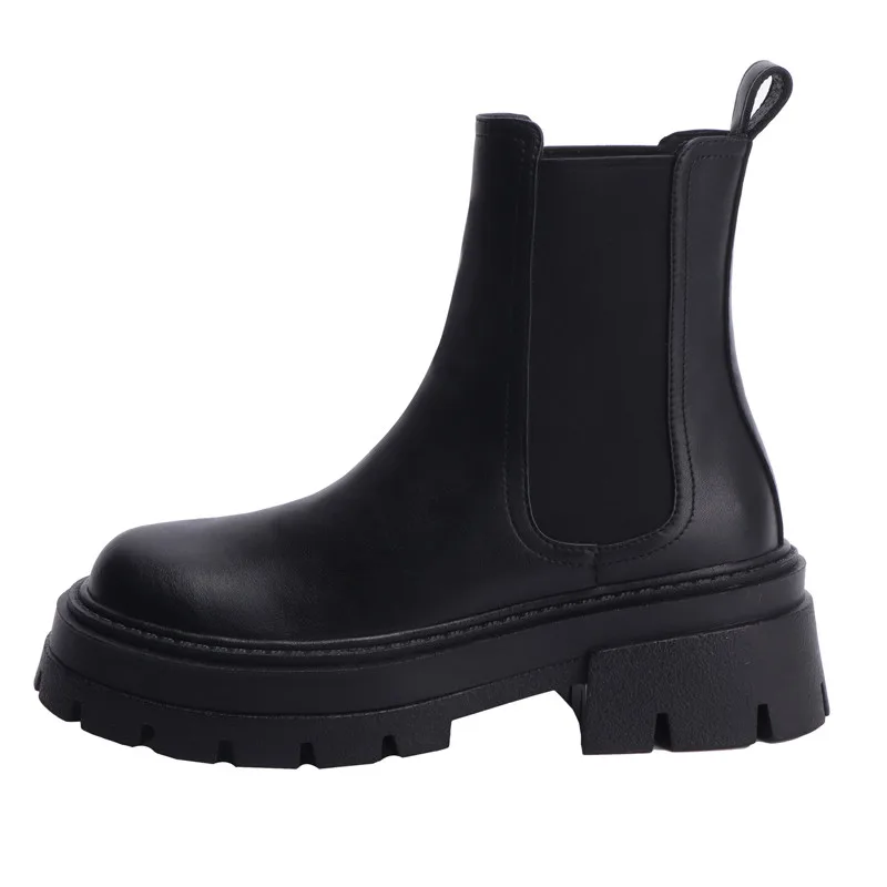 Leather ankle boots with thick high heels - Image 2