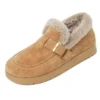 Suede winter loafers with wool lining