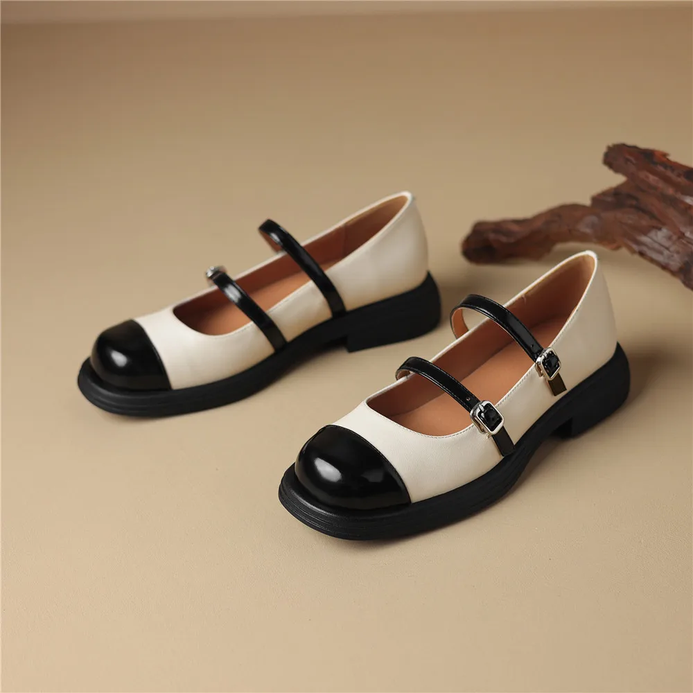 Genuine leather round toe mary jane pumps - Image 6