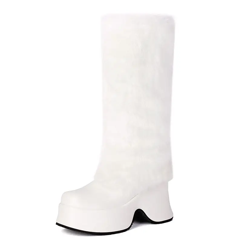 Fashion snow boots with chunky heels and square toe - Image 8