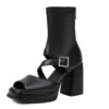 Block heel platform sandals