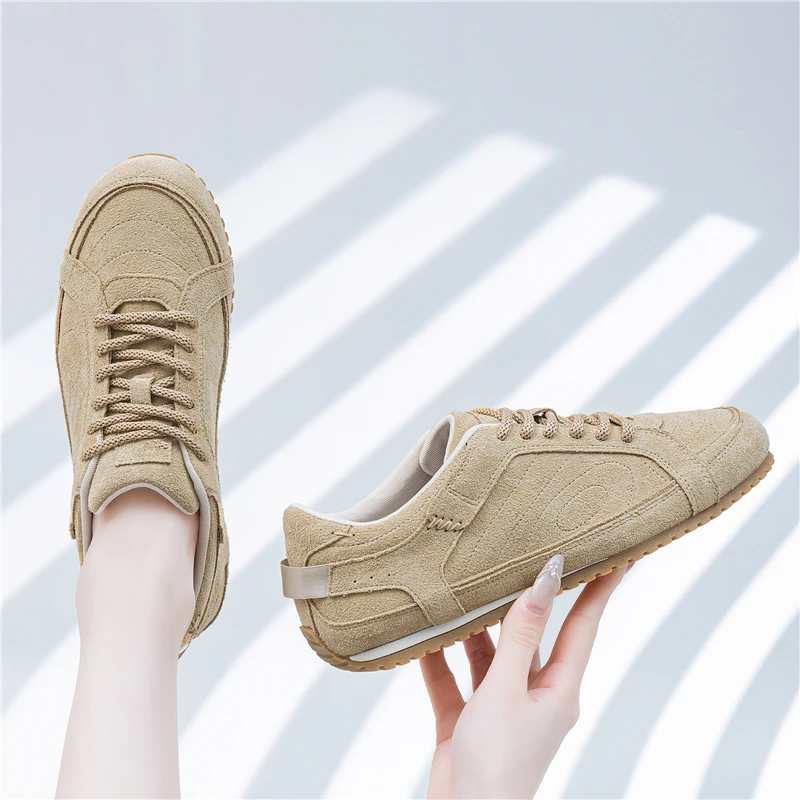 Suede leather casual sneakers for women - Image 5