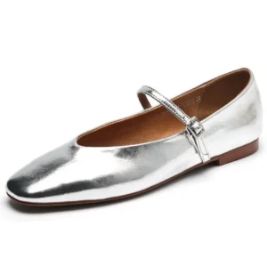 Genuine leather mary janes flats for women