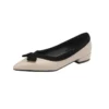 Pointed toe slip-on flats with bowknot and mixed colors