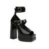 High platform patent leather sandals