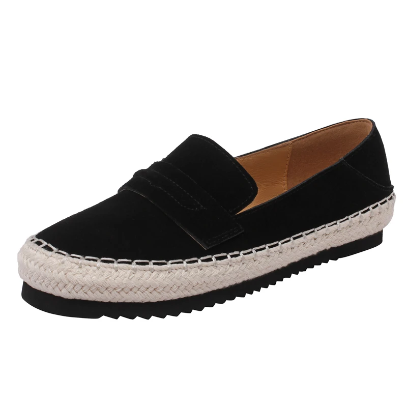 Genuine leather slip-on loafers with platform sole - Image 5