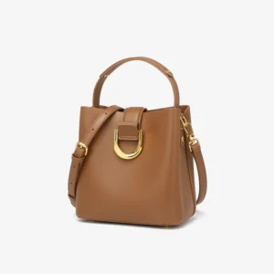 Genuine leather luxury shoulder bag crossbody bucket bag