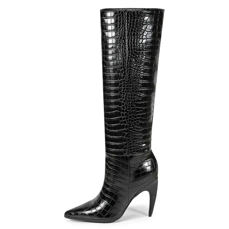 Knee high stiletto heels pointed toe boots - Image 7