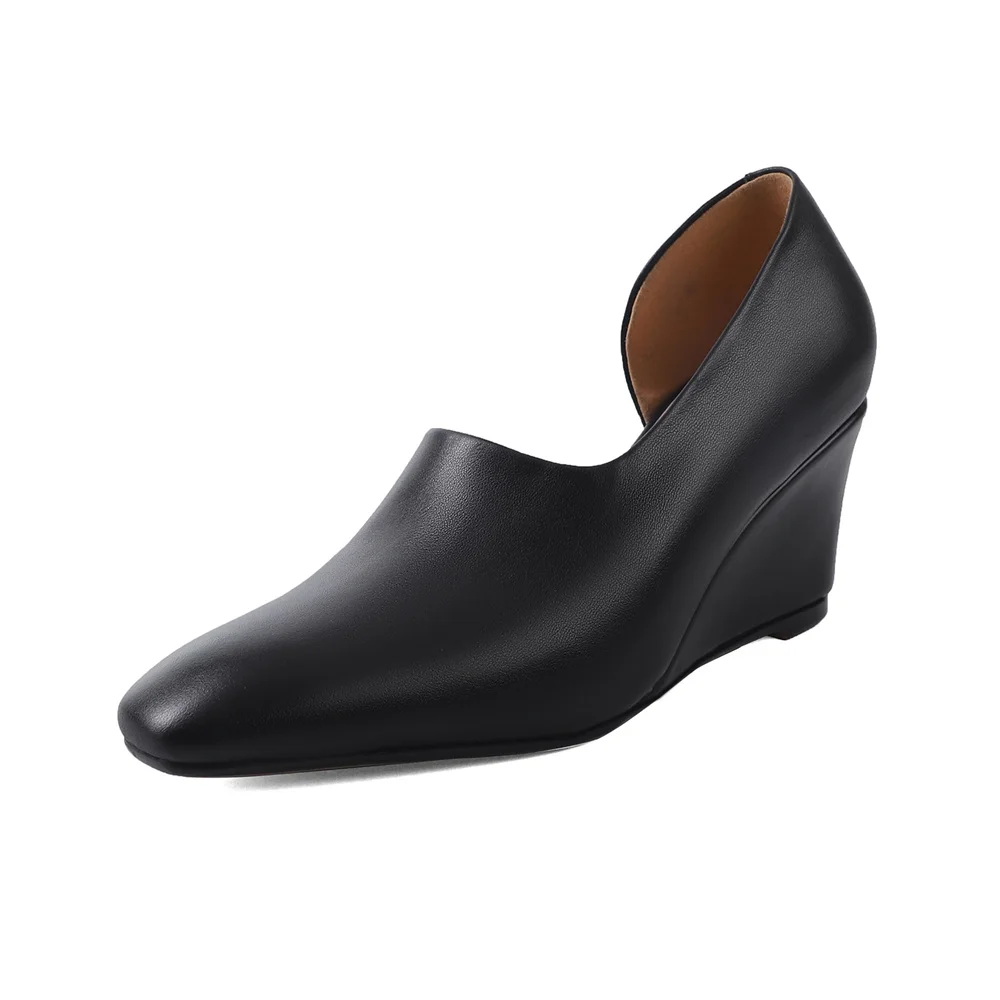 Wedge high heels suede party shoes - Image 2