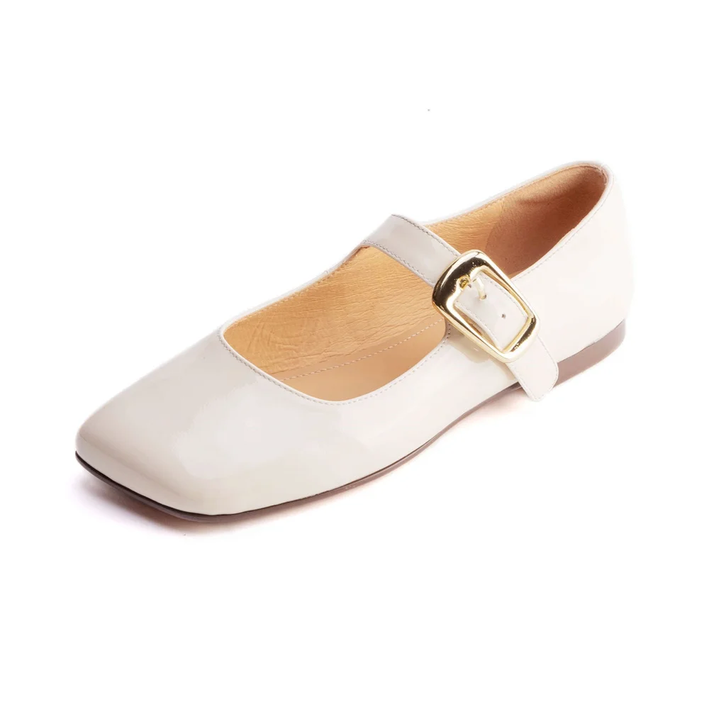 Horsehair mary janes square toe flats - Image 7