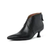 Genuine leather high heel ankle boots with pointy toe
