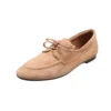 Suede lace-up ballet flats casual loafers