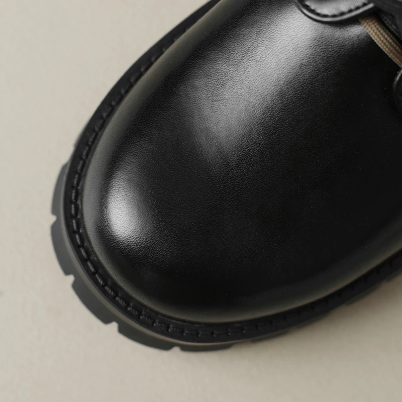 Round toe thick sole lace-up oxford casual shoes - Image 5