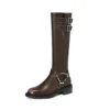 S2f497a27a94c45778c935f884cad41c8k.webp Genuine leather knee high buckle boots for women