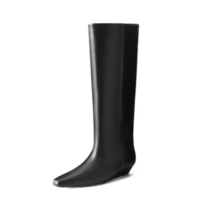 S2f6330b1837c4770bc7a0f3ac2e0e398v.webp Genuine leather knee high wedge boots with pointed toe