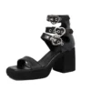 Chunky heeled platform sandals with buckle decoration