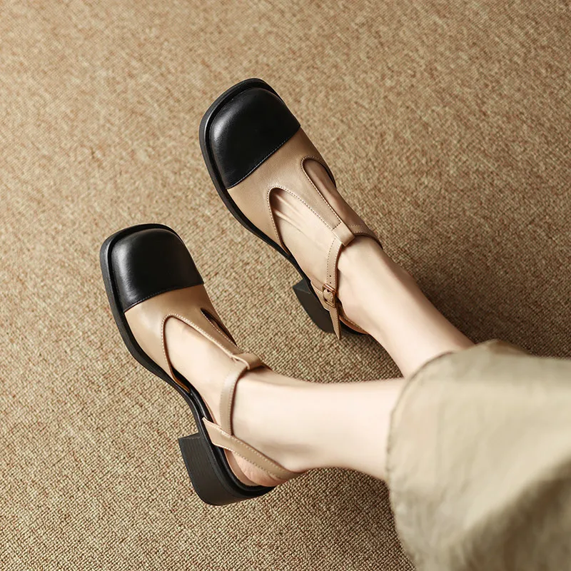 Two-tone heeled mary janes - Image 2