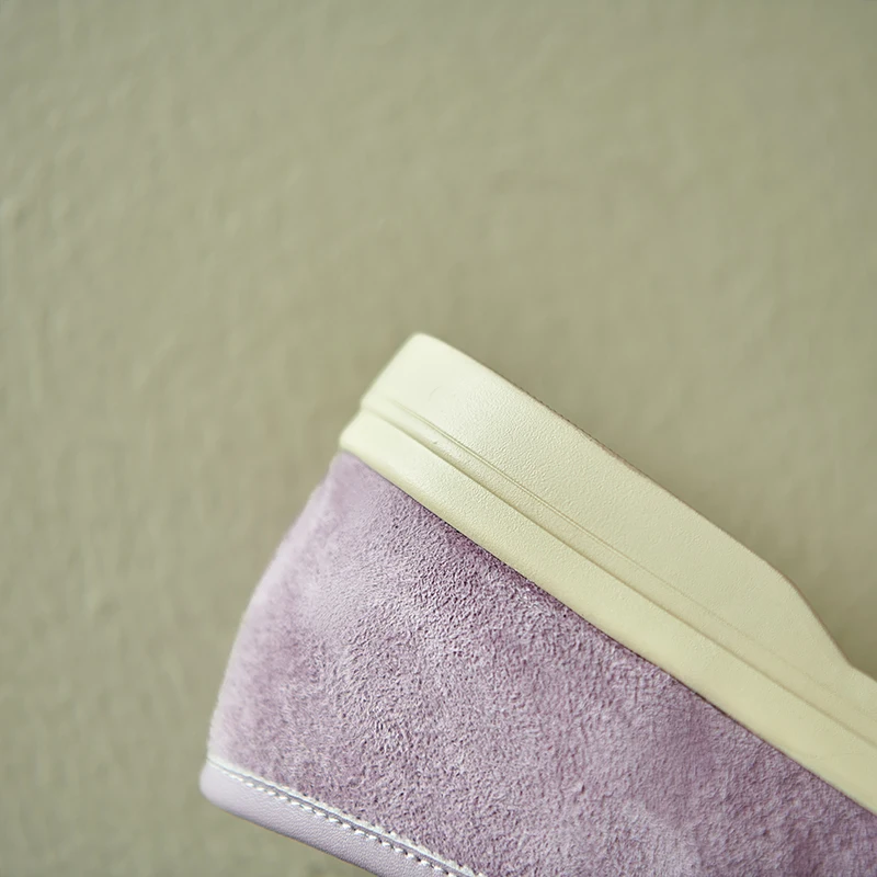 Natural suede loafers in purple and apricot - Image 13