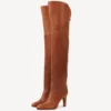 Knee high genuine leather boots with high heels