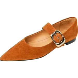 Classic suede buckle loafers with metal decoration