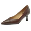 Genuine leather high heel pointed toe pumps