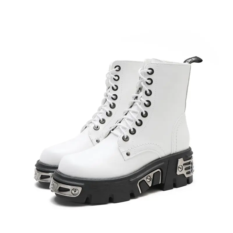 Punk lace up platform ankle boots - Image 9