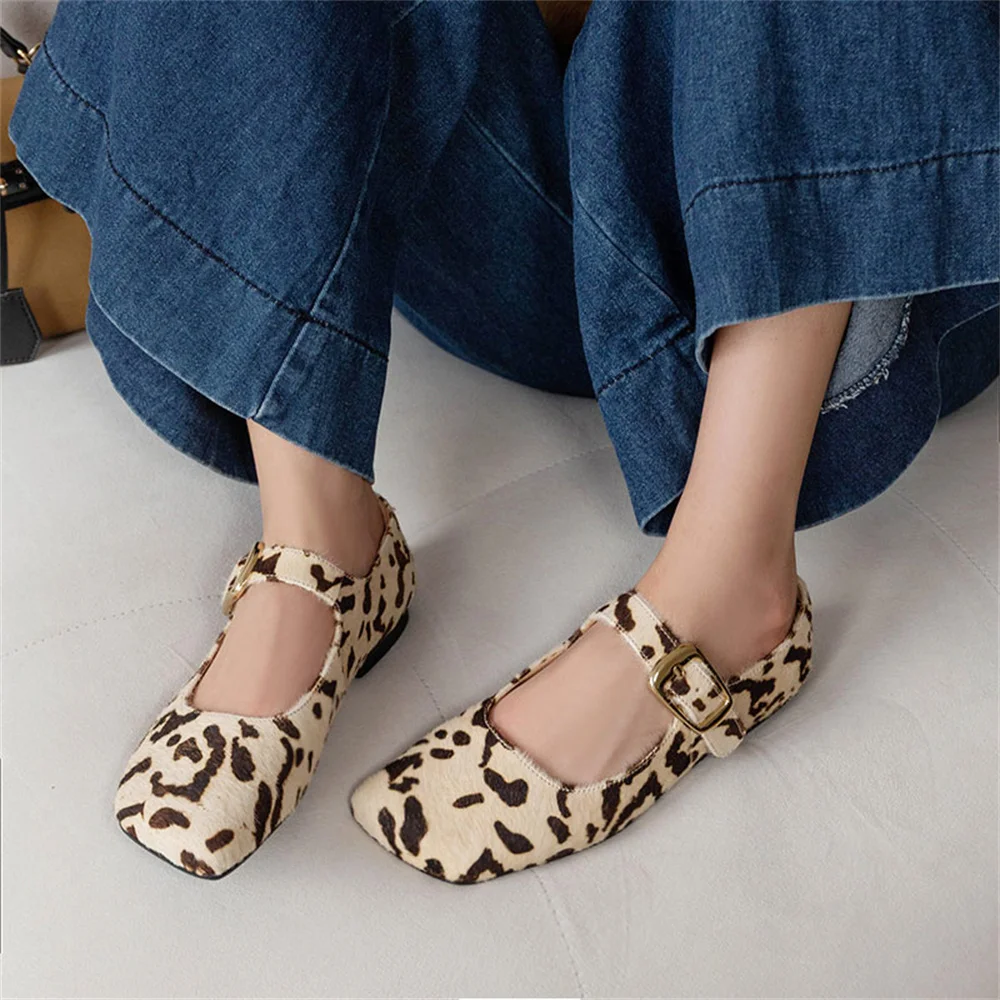 Horsehair mary janes square toe flats - Image 2