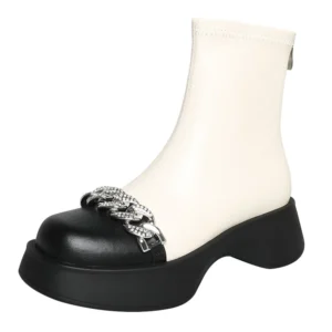 S4b55a666a56b4709ad00d2c097de602dv.webp Colorful splicing ankle boots with chains