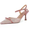 Pink heels with rhinestones
