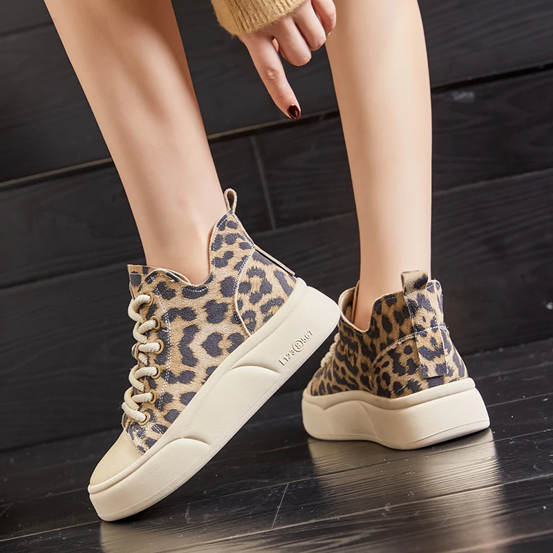 Genuine leather platform ankle boots casual retro sneakers - Image 13