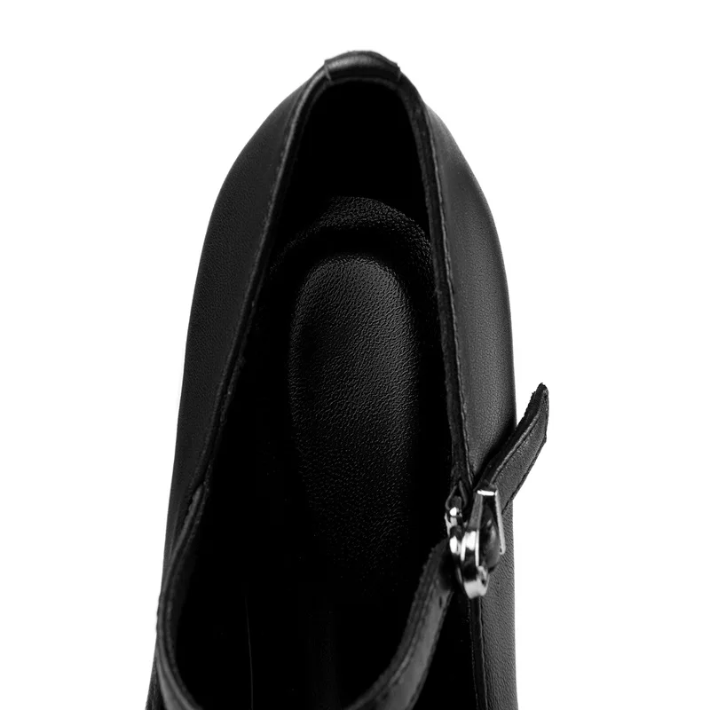 Genuine leather high heels platform dress shoes - Image 12