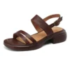 Genuine leather buckle sandals for women