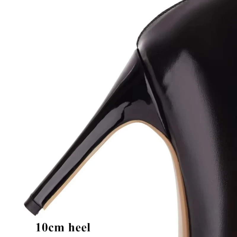 Sexy stiletto patent leather stretch boots - Image 13