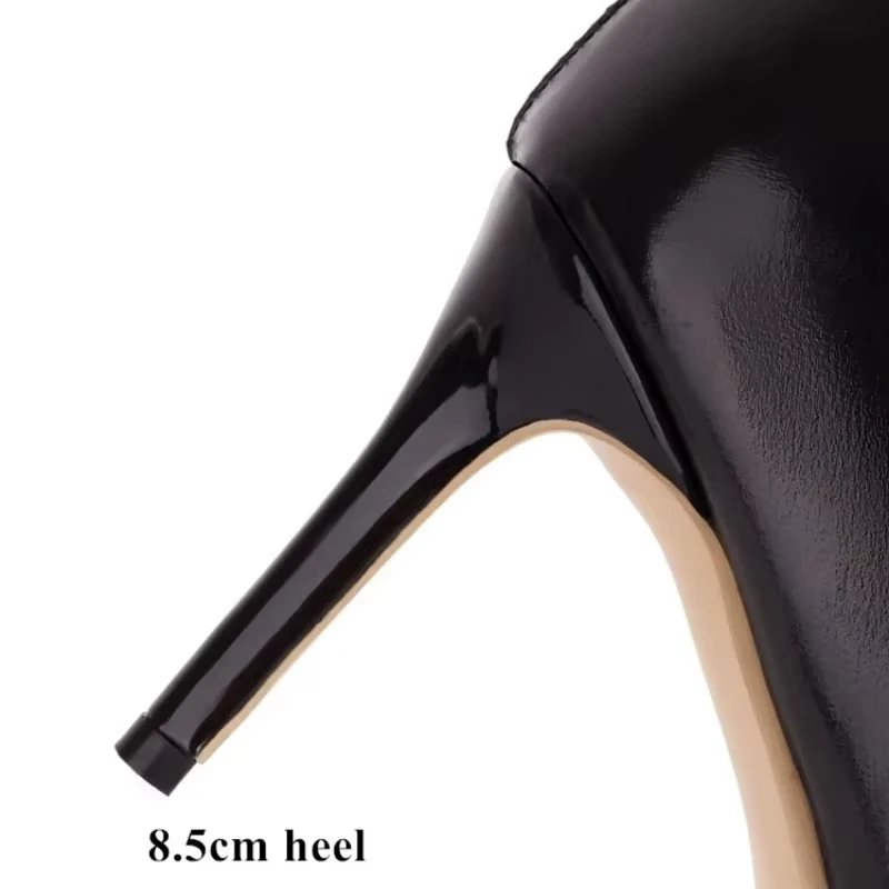 Sexy stiletto patent leather stretch boots - Image 10