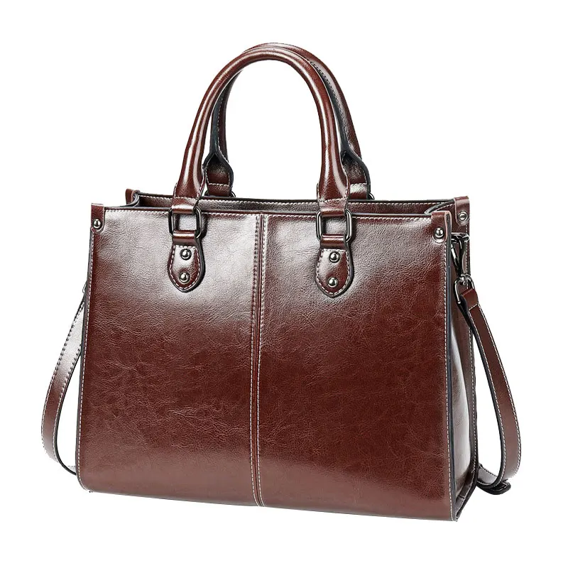 Genuine leather vintage tote bag - Image 2