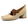 S56d3e1c4a140471c8d04bf7967b952715.webp Genuine leather square toe mid heels mary janes