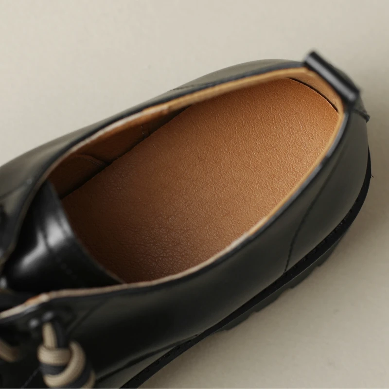 Round toe thick sole lace-up oxford casual shoes - Image 6