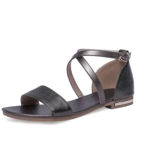 Ankle strap flat sandals with open toe