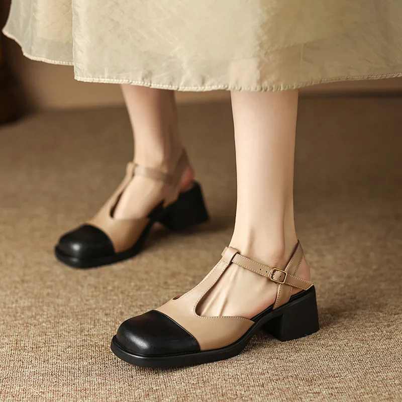 Two-tone heeled mary janes - Image 6