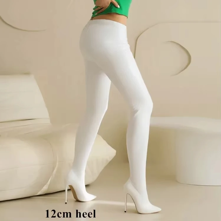 Sexy stiletto patent leather stretch boots - Image 9