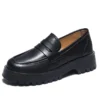 Genuine leather platform loafers fashion shoes