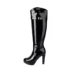 Knee high platform boots with buckle and zipper