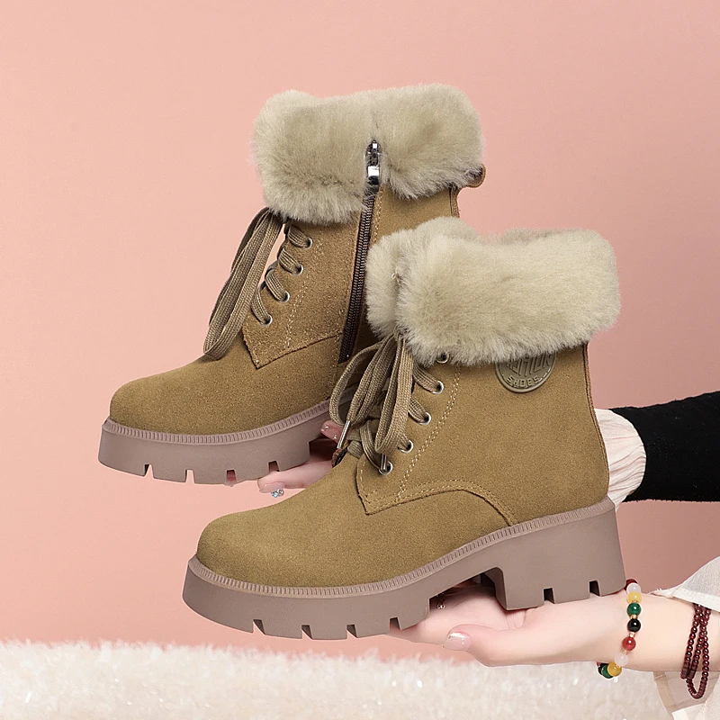 Winter snow boots with genuine leather and wool insulation - Image 4