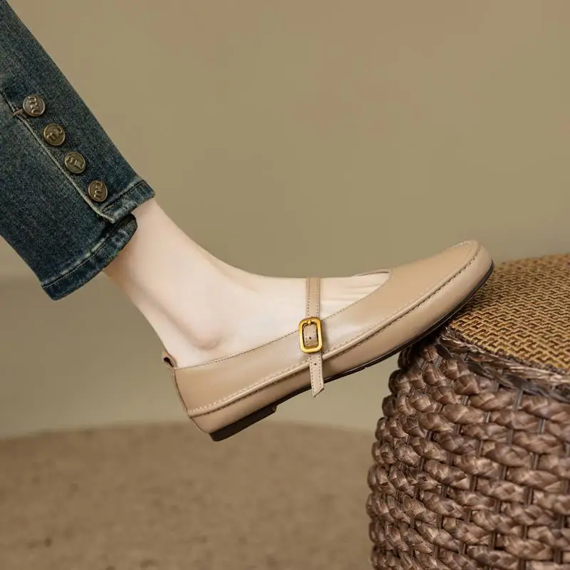 Genuine leather mary jane flats for women - Image 6