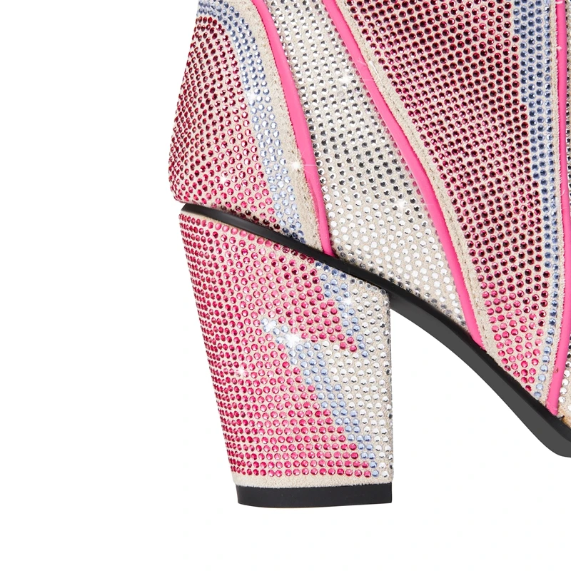 Pointed toe sexy heeled ankle boots with lightning design - Image 6